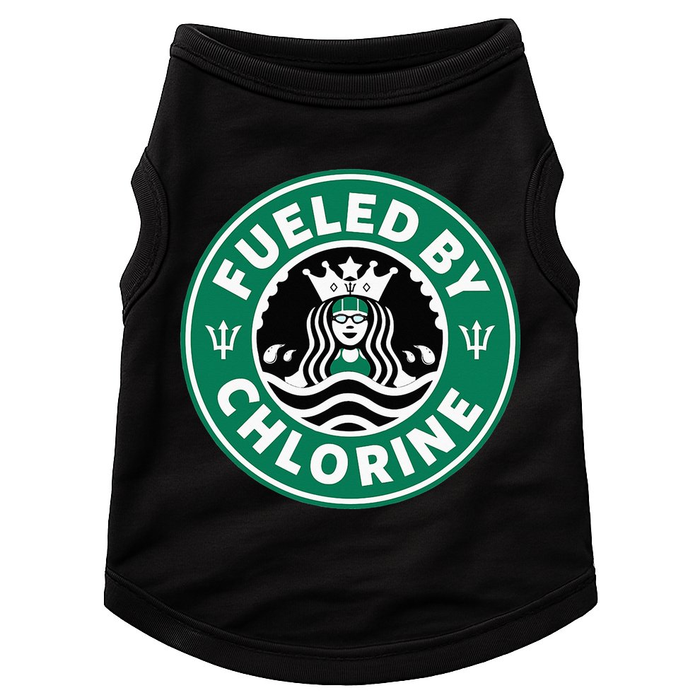 Swim Team Swimming Funny Parody Fueled by Chlorine Doggie Tank