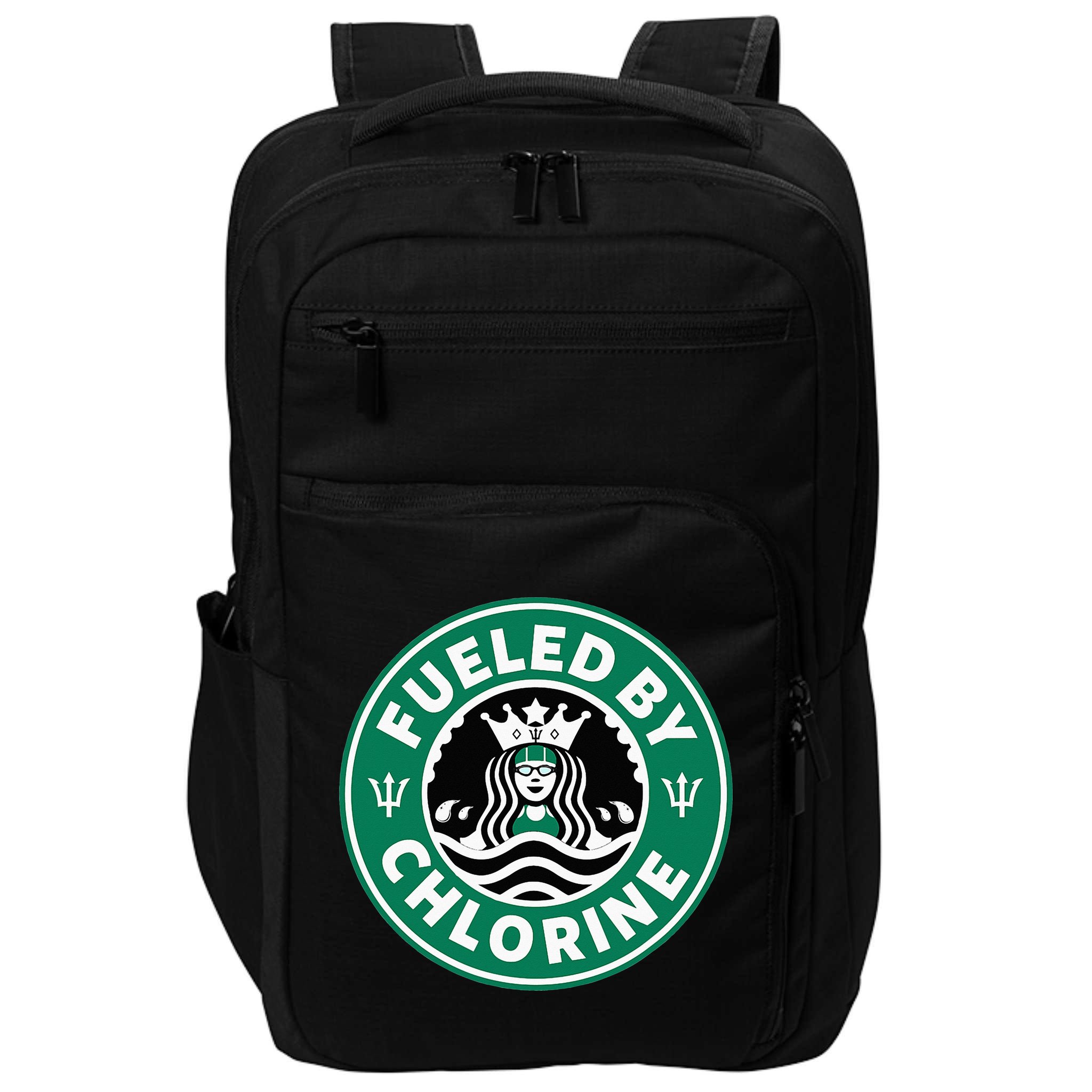 Swim Team Swimming Funny Parody Fueled by Chlorine Impact Tech Backpack