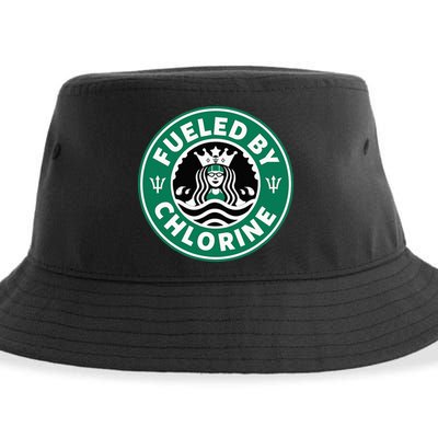 Swim Team Swimming Funny Parody Fueled by Chlorine Sustainable Bucket Hat