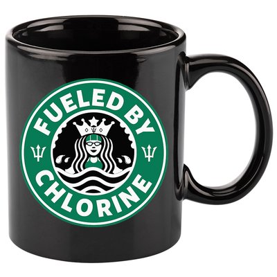 Swim Team Swimming Funny Parody Fueled by Chlorine 11oz C Handle Ceramic Mug