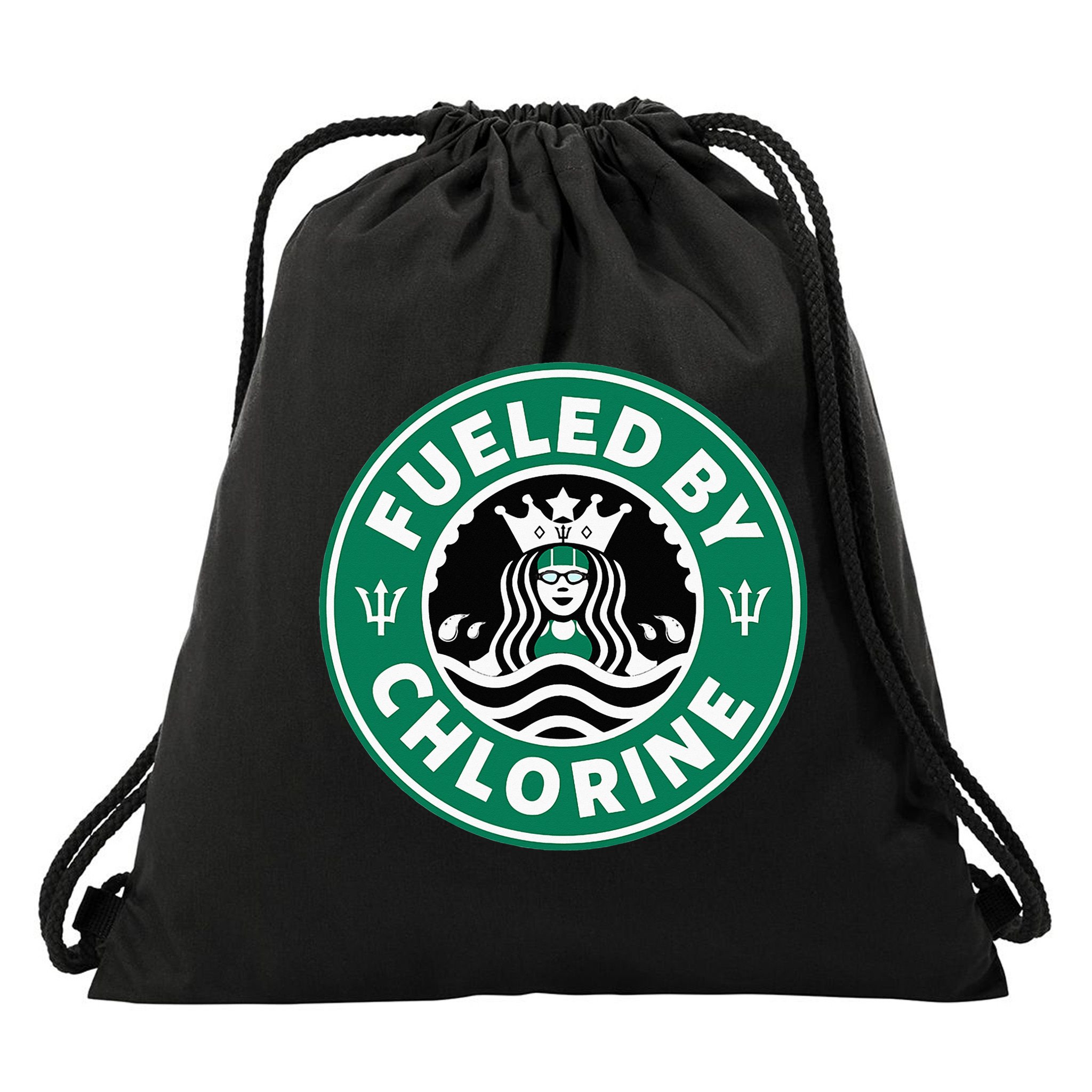 Swim Team Swimming Funny Parody Fueled by Chlorine Drawstring Bag