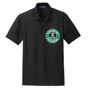 Swim Team Swimming Funny Parody Fueled by Chlorine Dry Zone Grid Polo