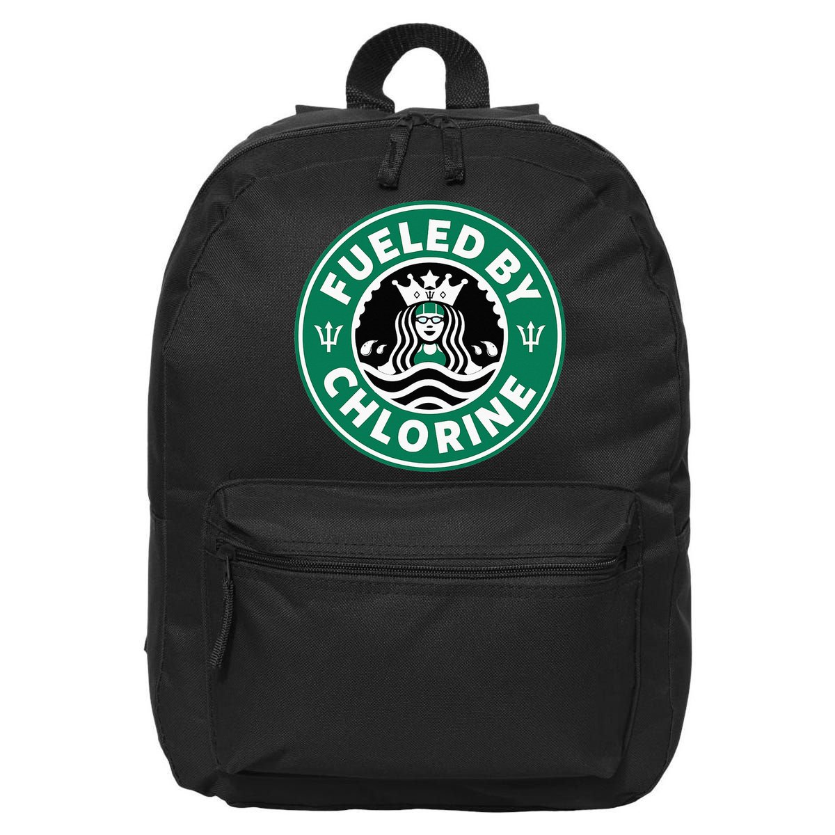 Swim Team Swimming Funny Parody Fueled by Chlorine 16 in Basic Backpack