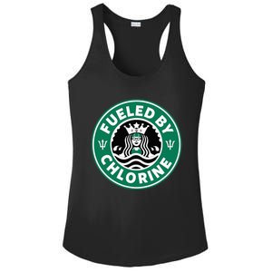 Swim Team Swimming Funny Parody Fueled by Chlorine Ladies PosiCharge Competitor Racerback Tank