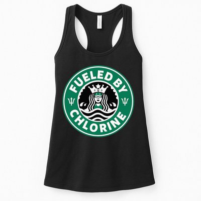 Swim Team Swimming Funny Parody Fueled by Chlorine Womens Tank Top