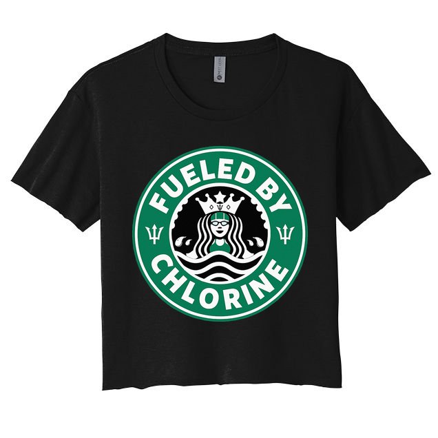 Swim Team Swimming Funny Parody Fueled by Chlorine Crop Top