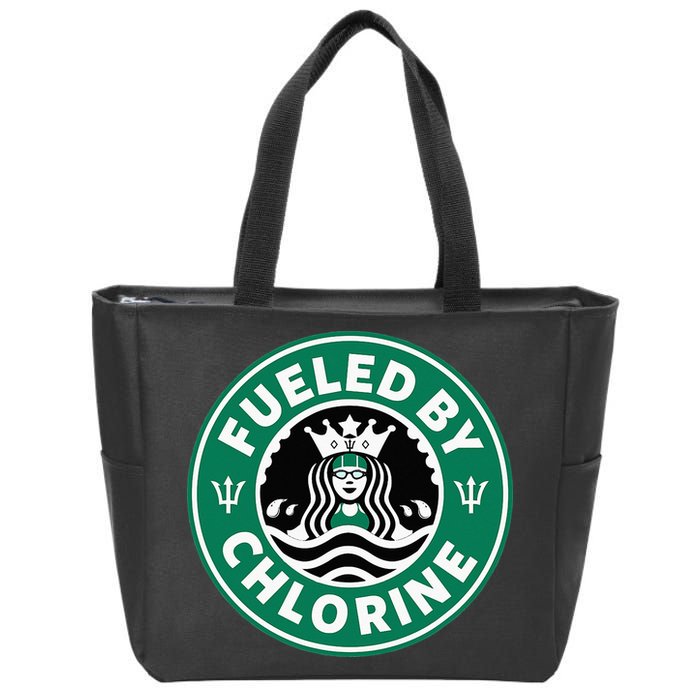Swim Team Swimming Funny Parody Fueled by Chlorine Zip Tote Bag