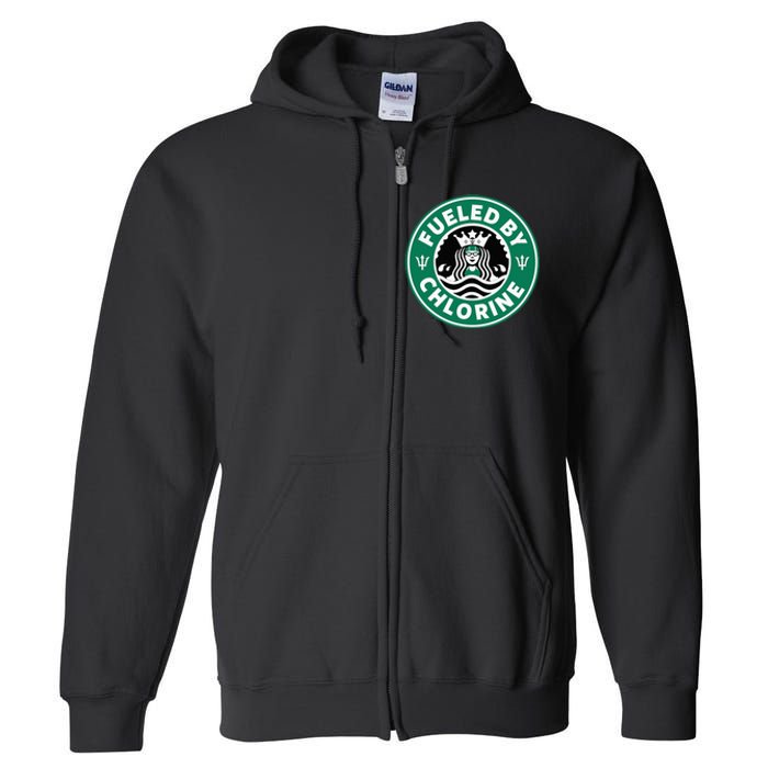 Swim Team Swimming Funny Parody Fueled by Chlorine Full Zip Hoodie