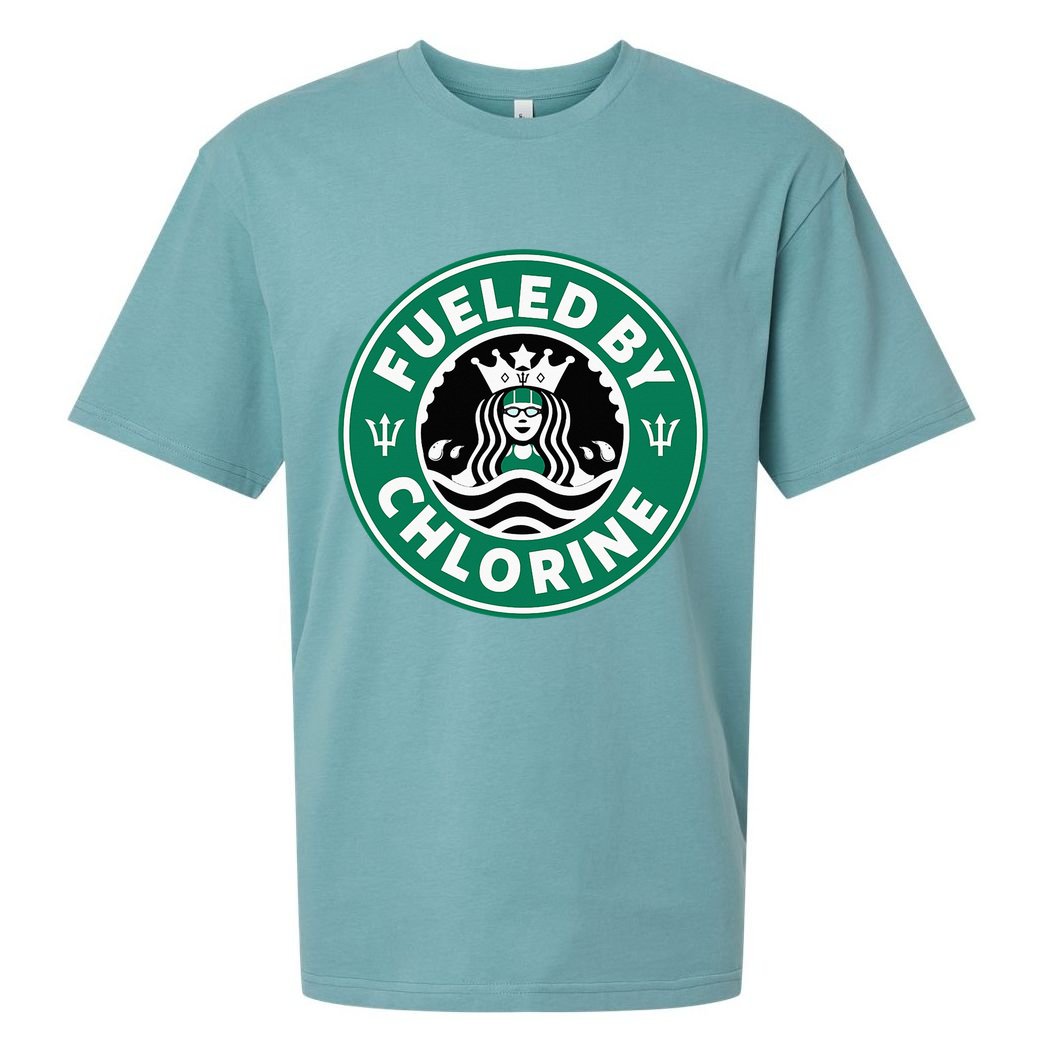 Swim Team Swimming Funny Parody Fueled by Chlorine Sueded Cloud Jersey T-Shirt
