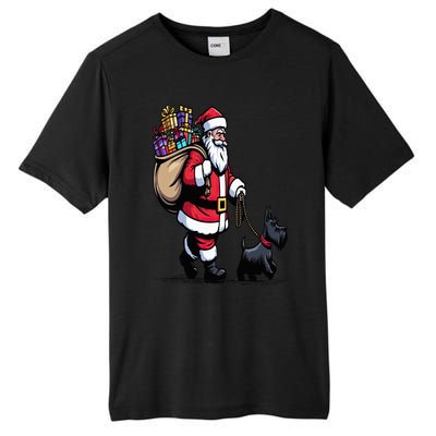 Scottish Terrier Santa Claus Funny Dog Christmas Tall Fusion ChromaSoft Performance T-Shirt