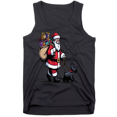 Scottish Terrier Santa Claus Funny Dog Christmas Tank Top