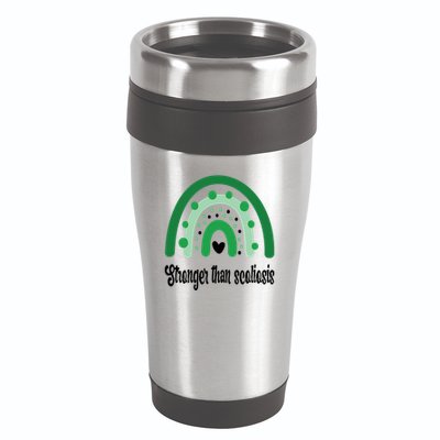 Stronger Than Scoliosis Rainbow 16oz Travel Tumbler