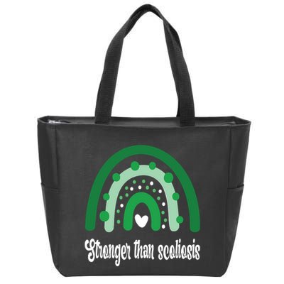 Stronger Than Scoliosis Rainbow Zip Tote Bag
