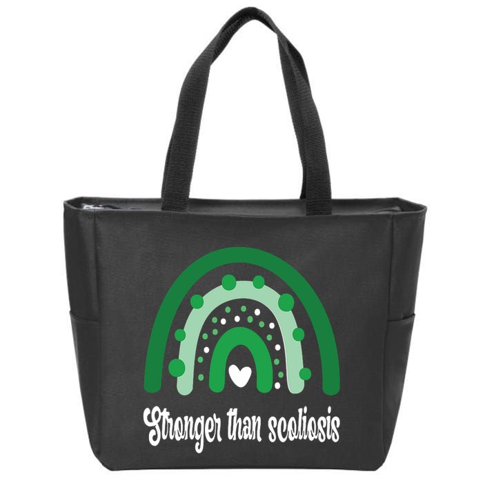 Stronger Than Scoliosis Rainbow Zip Tote Bag