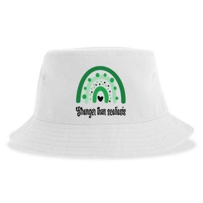 Stronger Than Scoliosis Rainbow Sustainable Bucket Hat