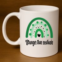 Stronger Than Scoliosis Rainbow 11oz C Handle Ceramic Mug