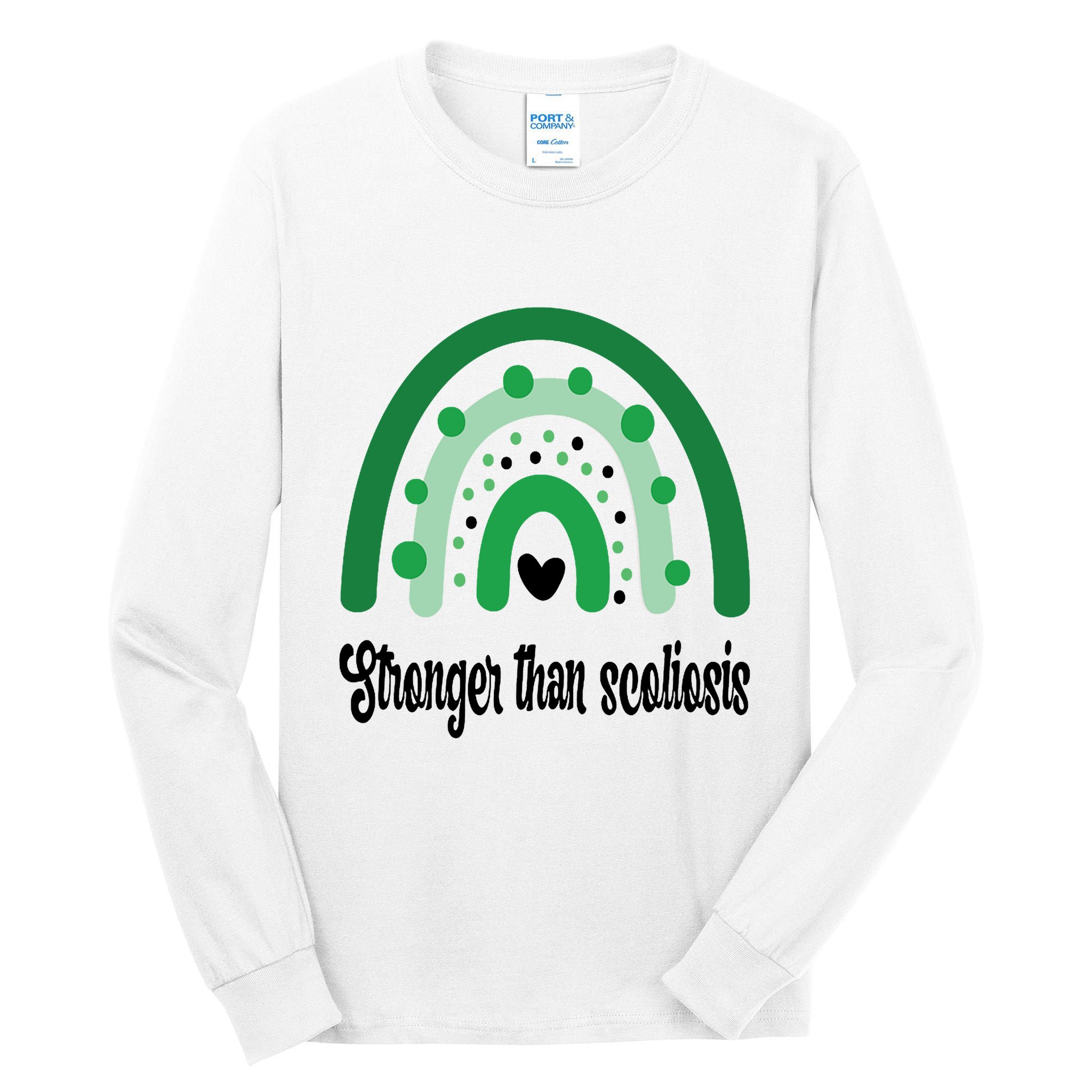 Stronger Than Scoliosis Rainbow Tall Long Sleeve T-Shirt