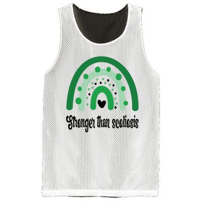 Stronger Than Scoliosis Rainbow Mesh Reversible Basketball Jersey Tank