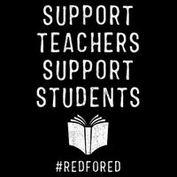 Support Teachers Support Students Red For Ed Drawstring Bag