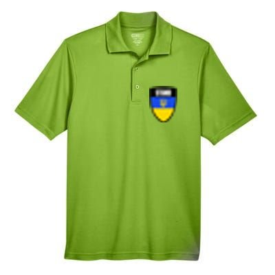 Stand Tactical Support Ukrainian Flag Shield I Stand With Ukraine Military Men's Origin Performance Pique Polo