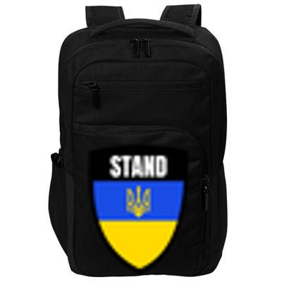 Stand Tactical Support Ukrainian Flag Shield I Stand With Ukraine Military Impact Tech Backpack