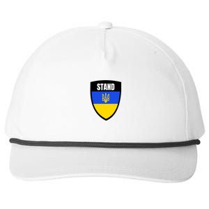 Stand Tactical Support Ukrainian Flag Shield I Stand With Ukraine Military Snapback Five-Panel Rope Hat