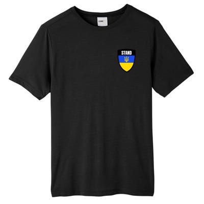 Stand Tactical Support Ukrainian Flag Shield I Stand With Ukraine Military Tall Fusion ChromaSoft Performance T-Shirt