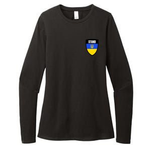 Stand Tactical Support Ukrainian Flag Shield I Stand With Ukraine Military Womens CVC Long Sleeve Shirt