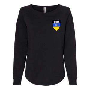 Stand Tactical Support Ukrainian Flag Shield I Stand With Ukraine Military Womens California Wash Sweatshirt