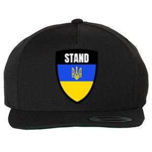 Stand Tactical Support Ukrainian Flag Shield I Stand With Ukraine Military Wool Snapback Cap