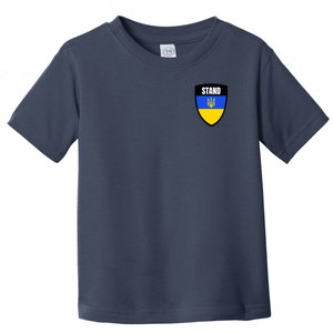 Stand Tactical Support Ukrainian Flag Shield I Stand With Ukraine Military Toddler T-Shirt