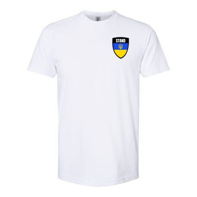 Stand Tactical Support Ukrainian Flag Shield I Stand With Ukraine Military Softstyle CVC T-Shirt