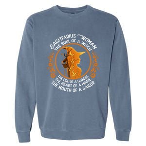 Sagittarius The Soul Of A Witch Zodiac Sign Birthday Cool Gift Garment-Dyed Sweatshirt