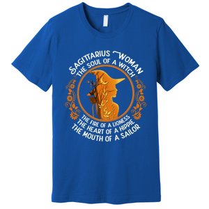 Sagittarius The Soul Of A Witch Zodiac Sign Birthday Cool Gift Premium T-Shirt