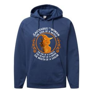 Sagittarius The Soul Of A Witch Zodiac Sign Birthday Cool Gift Performance Fleece Hoodie