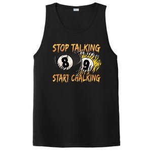 Stop Talking Start Chalking Billiards Cue 8ball Pool Gift PosiCharge Competitor Tank