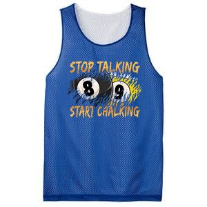 Stop Talking Start Chalking Billiards Cue 8ball Pool Gift Mesh Reversible Basketball Jersey Tank