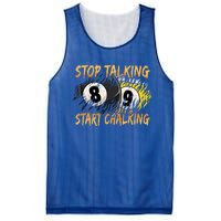 Stop Talking Start Chalking Billiards Cue 8ball Pool Gift Mesh Reversible Basketball Jersey Tank