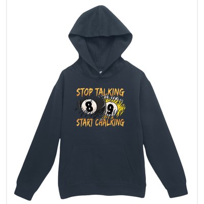 Stop Talking Start Chalking Billiards Cue 8ball Pool Gift Urban Pullover Hoodie