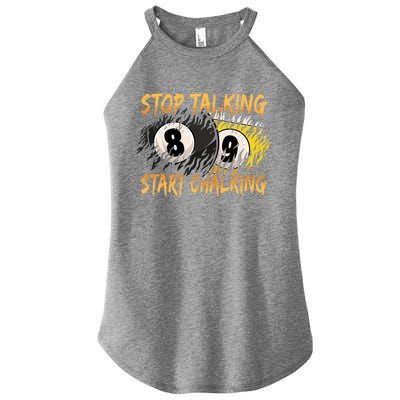 Stop Talking Start Chalking Billiards Cue 8ball Pool Gift Women’s Perfect Tri Rocker Tank