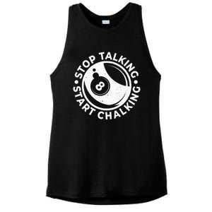 Stop Talking Start Chalking Billard 8ball Pool Billiards Funny Gift Ladies PosiCharge Tri-Blend Wicking Tank