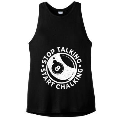 Stop Talking Start Chalking Billard 8ball Pool Billiards Funny Gift Ladies PosiCharge Tri-Blend Wicking Tank