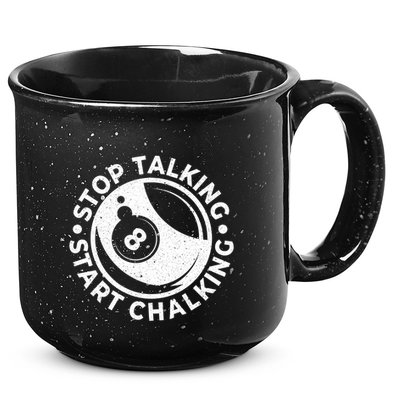 Stop Talking Start Chalking Billard 8ball Pool Billiards Funny Gift 15oz Campfire Ceramic Mug