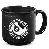 Stop Talking Start Chalking Billard 8ball Pool Billiards Funny Gift 15oz Campfire Ceramic Mug