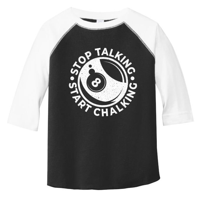 Stop Talking Start Chalking Billard 8ball Pool Billiards Funny Gift Toddler Fine Jersey T-Shirt