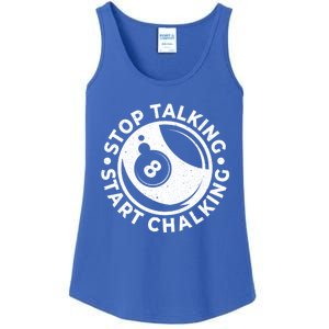 Stop Talking Start Chalking Billard 8ball Pool Billiards Funny Gift Ladies Essential Tank