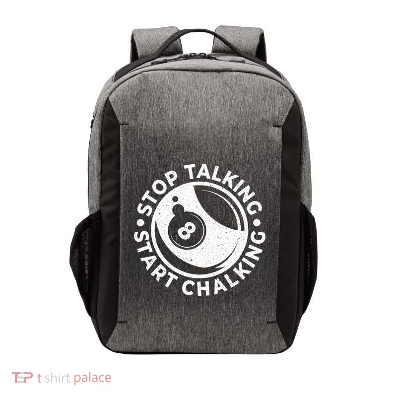 Stop Talking Start Chalking Billard 8ball Pool Billiards Funny Gift Vector Backpack