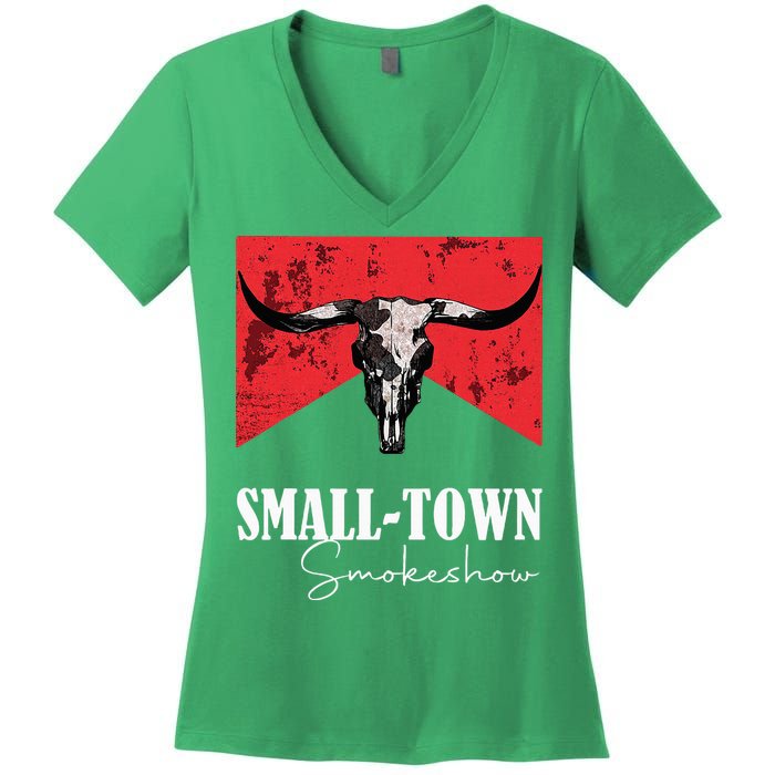 Small Town Smokeshow Oklahoma Smokeshow Western Country Women's V-Neck T-Shirt