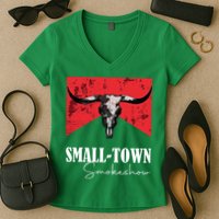 Small Town Smokeshow Oklahoma Smokeshow Western Country Women's V-Neck T-Shirt