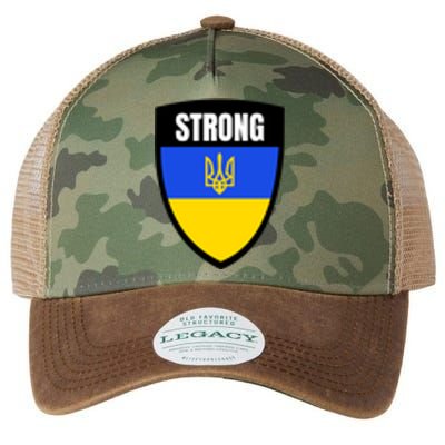 Strong Tactical Support Ukrainian Flag Shield I Stand With Ukraine Military Legacy Tie Dye Trucker Hat